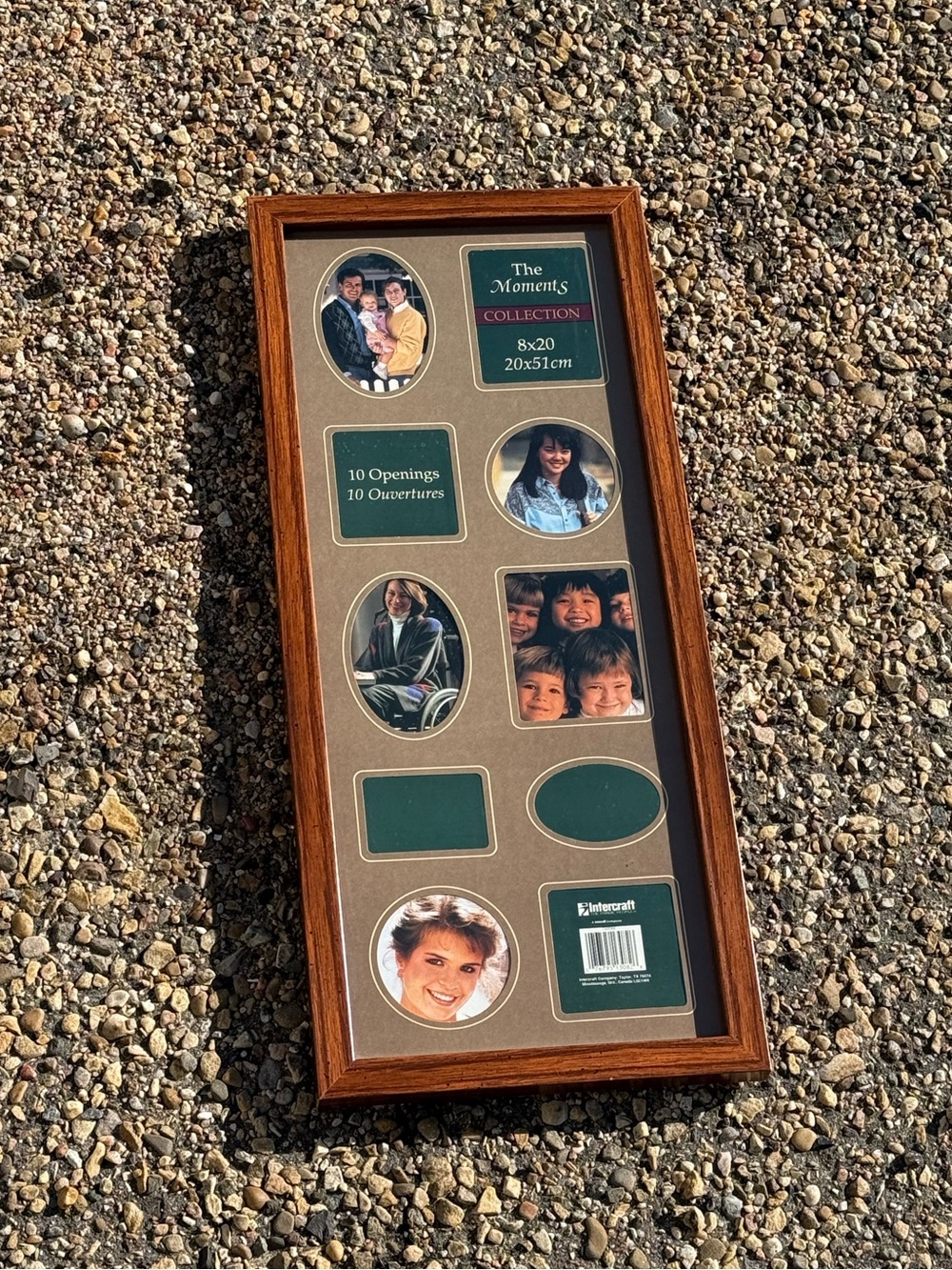 8x20" Wall Hanging Multi-Photo Picture Frame Vintage 90s Decor by Intercraft